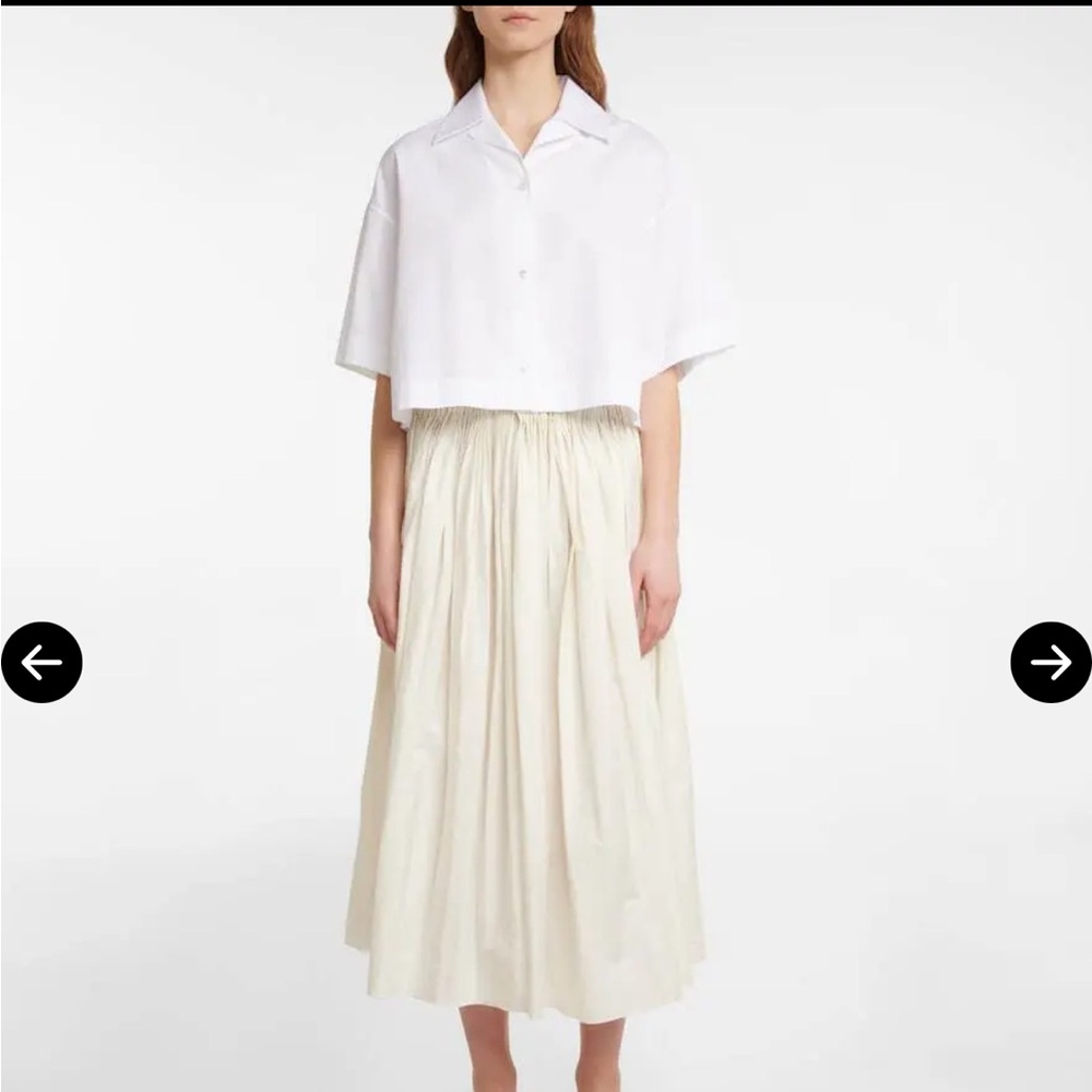 The Row Crisp White Cropped Button-Down Shirt